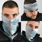 Kahui Whetu Paua shell Kowhaiwhai Taniko Personalised Neck Gaiter Taniwha Maori Tribal Style