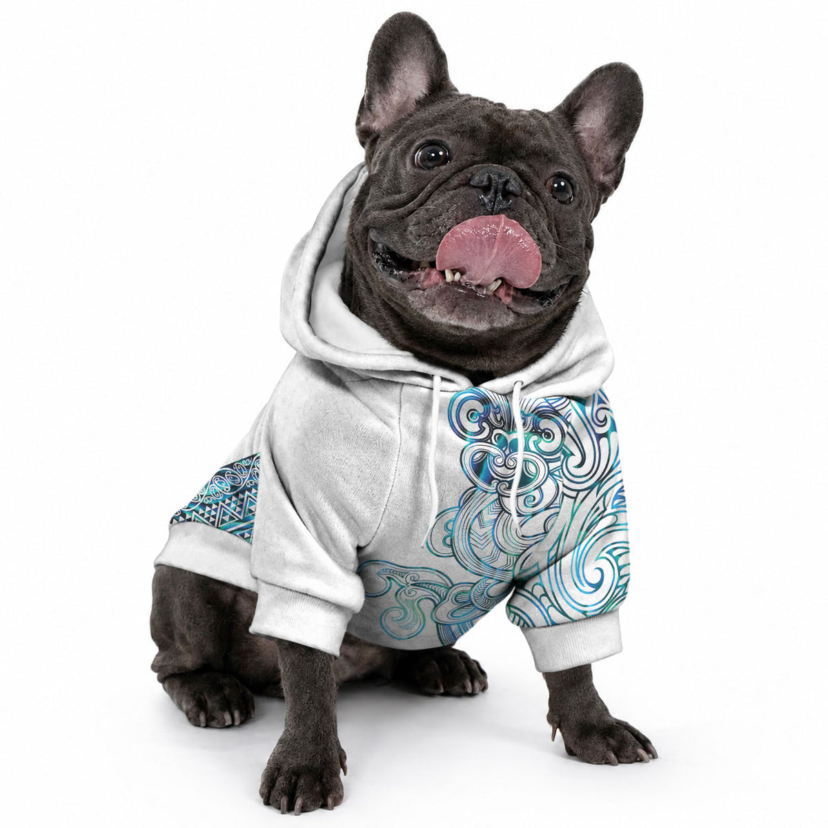 Kahui Whetu Paua shell Kowhaiwhai Taniko Personalised Pet Hoodie Taniwha Maori Tribal Style