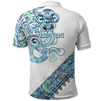Kahui Whetu Paua shell Kowhaiwhai Taniko Personalised Polo Shirt Taniwha Maori Tribal Style