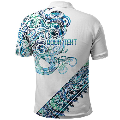 Kahui Whetu Paua shell Kowhaiwhai Taniko Personalised Polo Shirt Taniwha Maori Tribal Style