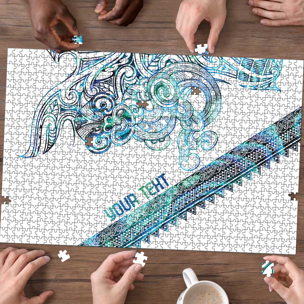 Kahui Whetu Paua shell Kowhaiwhai Taniko Personalised Puzzle Taniwha Maori Tribal Style