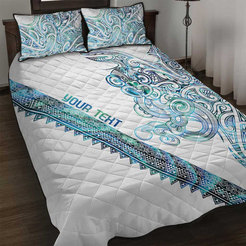 Kahui Whetu Paua shell Kowhaiwhai Taniko Personalised Quilt Bed Set Taniwha Maori Tribal Style