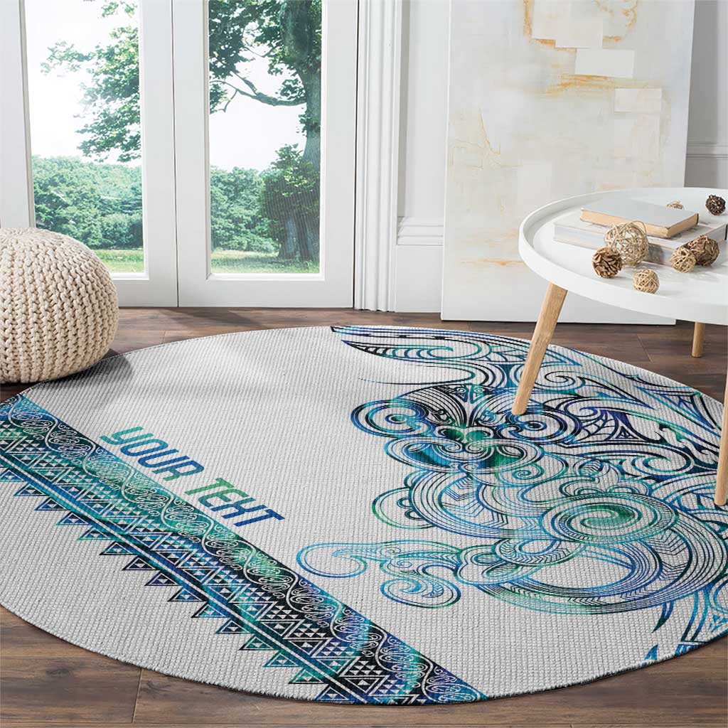 Kahui Whetu Paua shell Kowhaiwhai Taniko Personalised Round Carpet Taniwha Maori Tribal Style