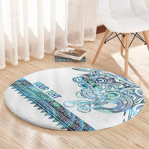 Kahui Whetu Paua shell Kowhaiwhai Taniko Personalised Round Carpet Taniwha Maori Tribal Style