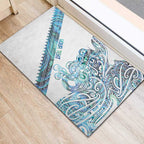 Kahui Whetu Paua shell Kowhaiwhai Taniko Personalised Rubber Doormat Taniwha Maori Tribal Style
