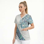 Kahui Whetu Paua shell Kowhaiwhai Taniko Personalised Scrub Top Taniwha Maori Tribal Style