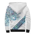 Kahui Whetu Paua shell Kowhaiwhai Taniko Personalised Sherpa Hoodie Taniwha Maori Tribal Style