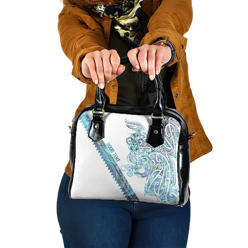 Kahui Whetu Paua shell Kowhaiwhai Taniko Personalised Shoulder Handbag Taniwha Maori Tribal Style
