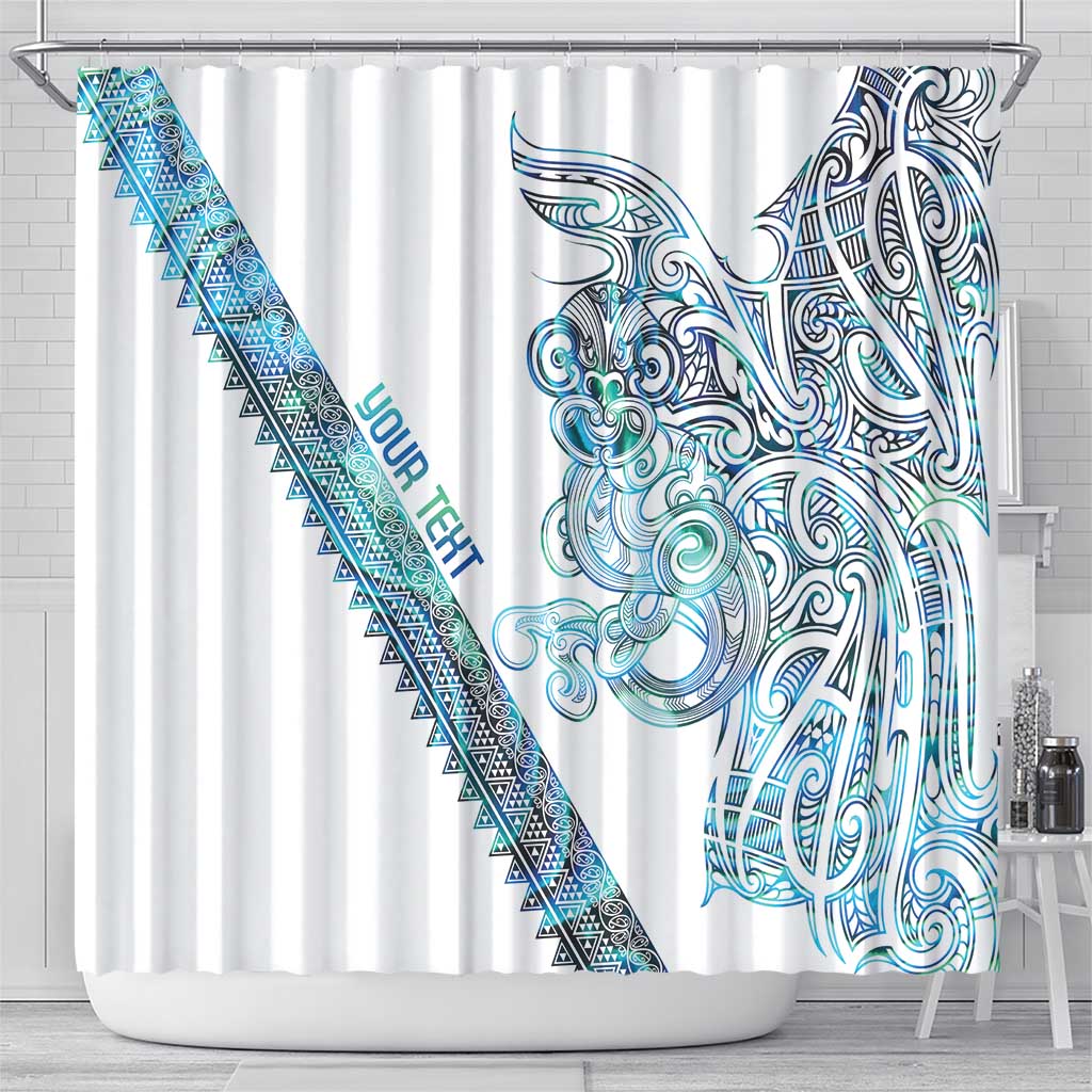 Kahui Whetu Paua shell Kowhaiwhai Taniko Personalised Shower Curtain Taniwha Maori Tribal Style