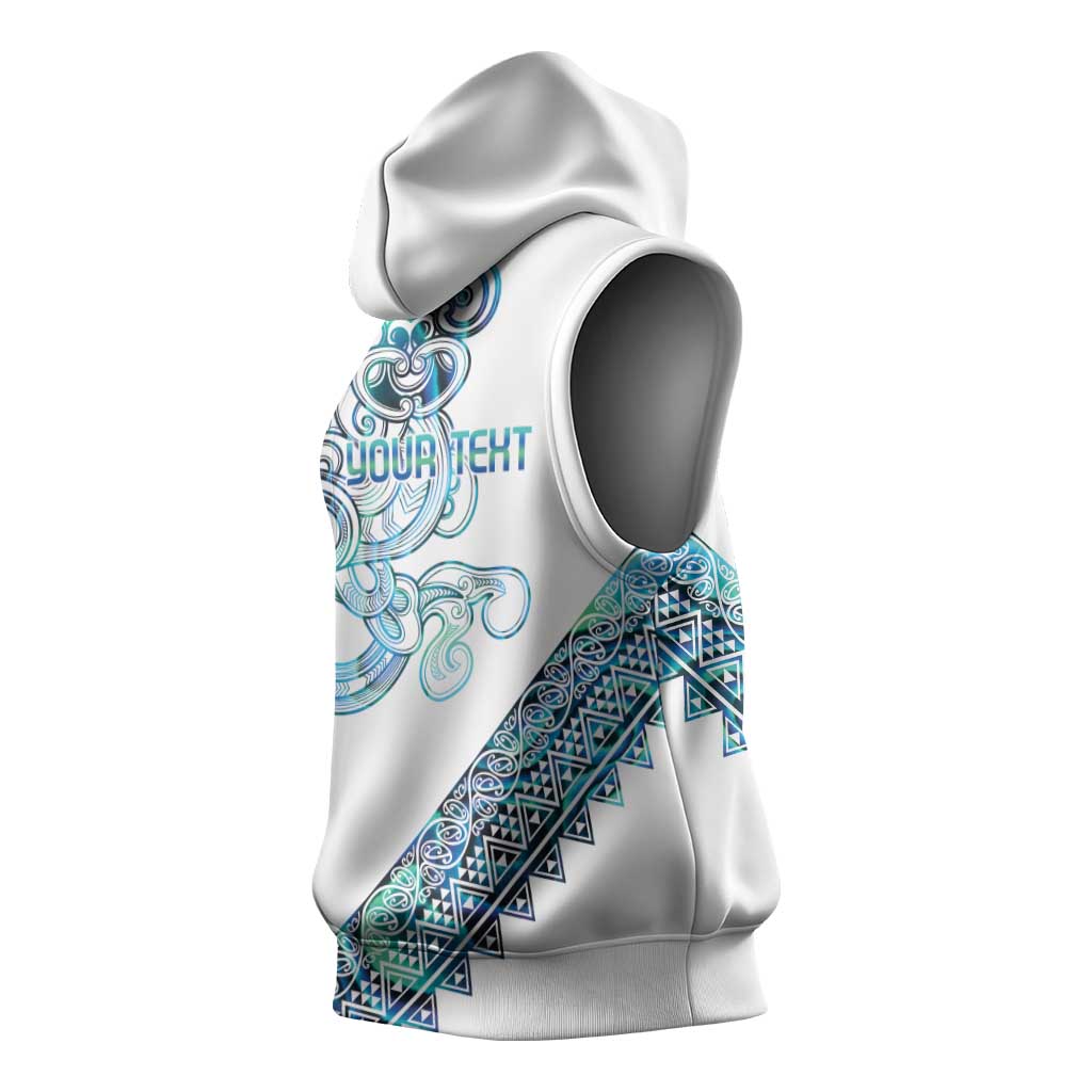 Kahui Whetu Paua shell Kowhaiwhai Taniko Personalised Sleeveless Hoodie Taniwha Maori Tribal Style