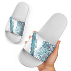 Kahui Whetu Paua shell Kowhaiwhai Taniko Personalised Slide Sandals Taniwha Maori Tribal Style
