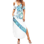 Kahui Whetu Paua shell Kowhaiwhai Taniko Personalised Summer Maxi Dress Taniwha Maori Tribal Style