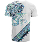 Kahui Whetu Paua shell Kowhaiwhai Taniko Personalised T Shirt Taniwha Maori Tribal Style