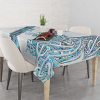 Kahui Whetu Paua shell Kowhaiwhai Taniko Personalised Tablecloth Taniwha Maori Tribal Style
