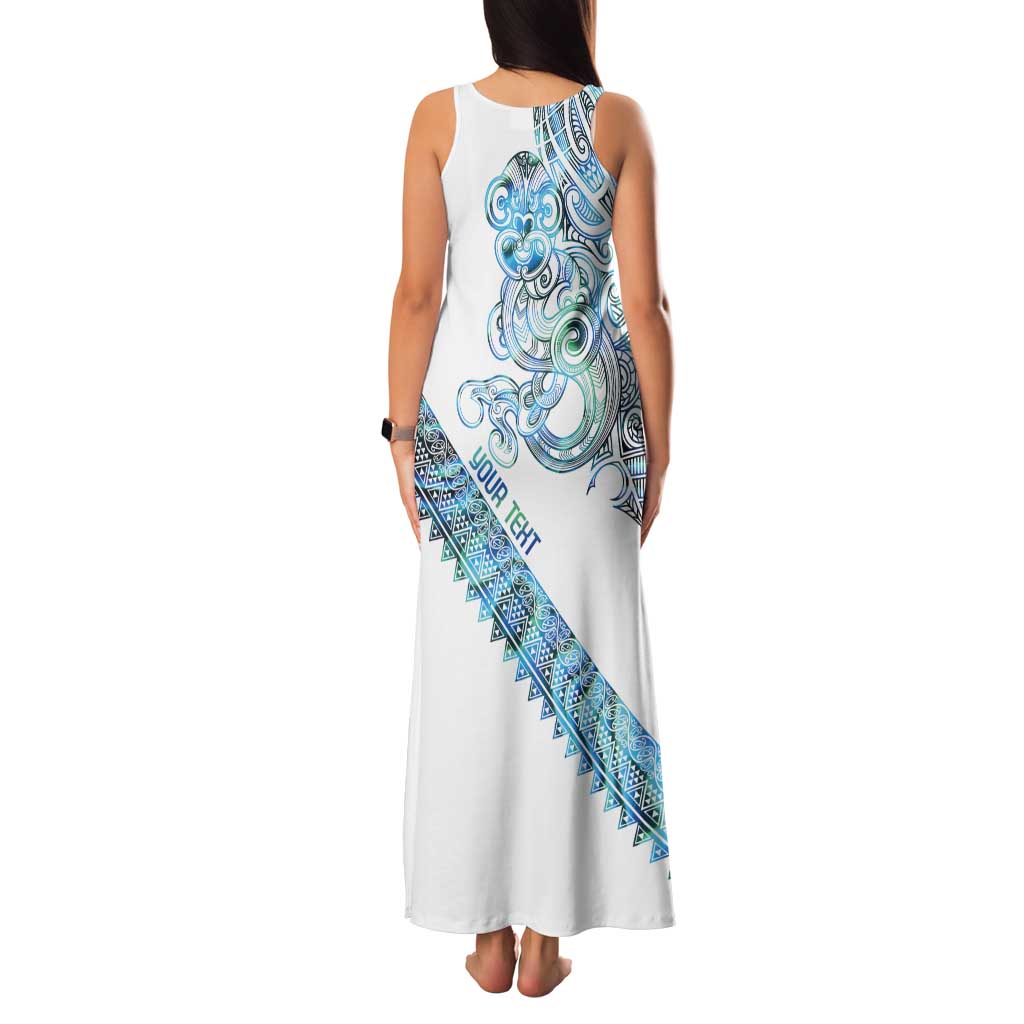 Kahui Whetu Paua shell Kowhaiwhai Taniko Personalised Tank Maxi Dress Taniwha Maori Tribal Style