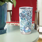Kahui Whetu Paua shell Kowhaiwhai Taniko Personalised Tumbler Cup Taniwha Maori Tribal Style