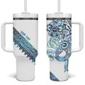 Kahui Whetu Paua shell Kowhaiwhai Taniko Personalised Tumbler With Handle Taniwha Maori Tribal Style