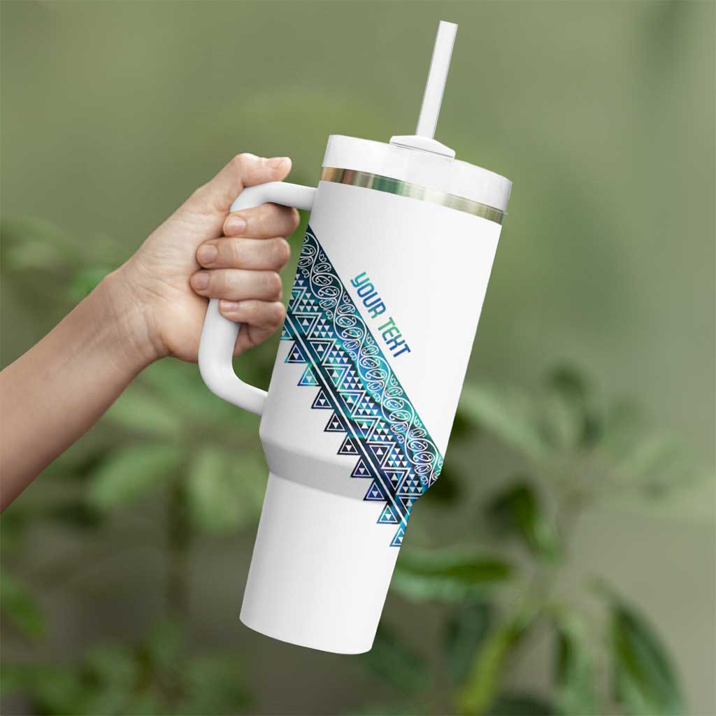 Kahui Whetu Paua shell Kowhaiwhai Taniko Personalised Tumbler With Handle Taniwha Maori Tribal Style