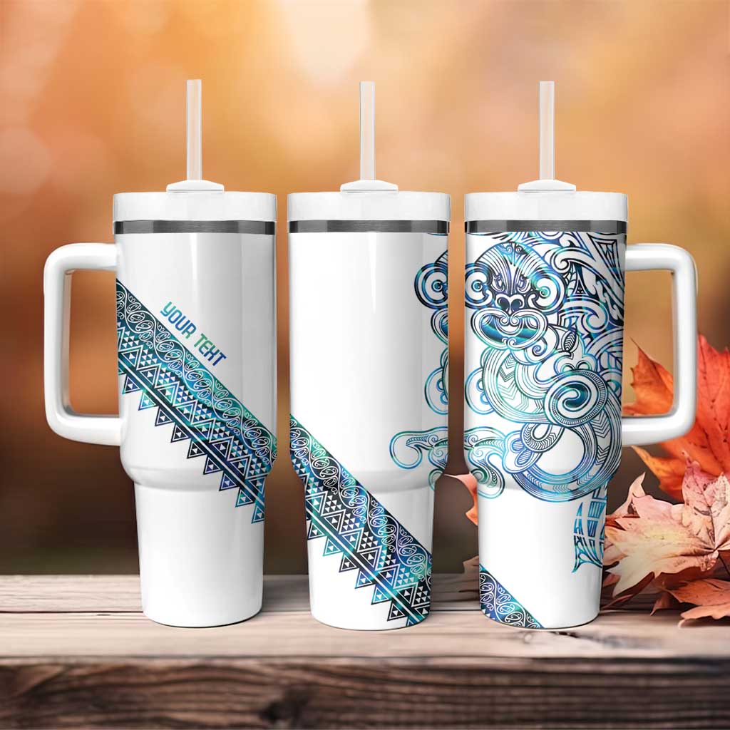 Kahui Whetu Paua shell Kowhaiwhai Taniko Personalised Tumbler With Handle Taniwha Maori Tribal Style