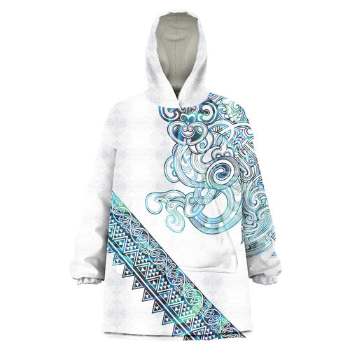 Kahui Whetu Paua shell Kowhaiwhai Taniko Personalised Wearable Blanket Hoodie Taniwha Maori Tribal Style