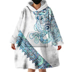 Kahui Whetu Paua shell Kowhaiwhai Taniko Personalised Wearable Blanket Hoodie Taniwha Maori Tribal Style