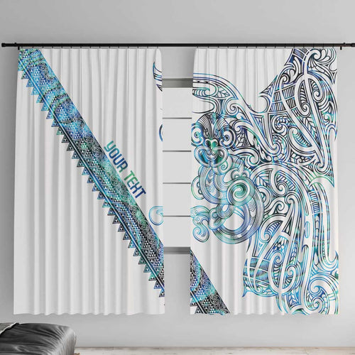 Kahui Whetu Paua shell Kowhaiwhai Taniko Personalised Window Curtain Taniwha Maori Tribal Style