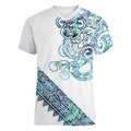 Kahui Whetu Paua shell Kowhaiwhai Taniko Personalised Women V-Neck T-Shirt Taniwha Maori Tribal Style