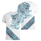 Kahui Whetu Paua shell Kowhaiwhai Taniko Personalised Women V-Neck T-Shirt Taniwha Maori Tribal Style