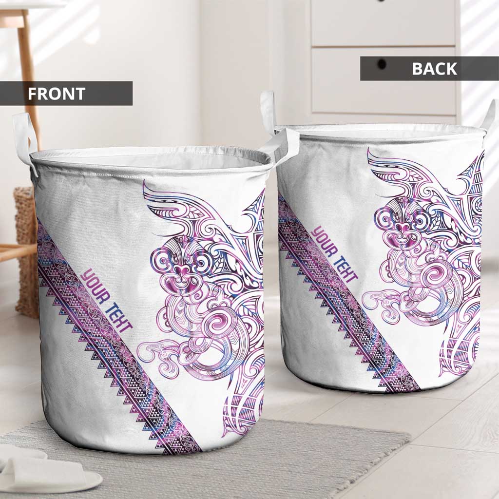 Mawhero Paua shell Kowhaiwhai Taniko Personalised Laundry Basket Taniwha Maori Tribal Style