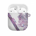 Mawhero Paua shell Kowhaiwhai Taniko Personalised AirPods Case Taniwha Maori Tribal Style