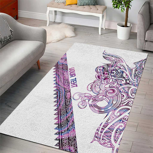 Mawhero Paua shell Kowhaiwhai Taniko Personalised Area Rug Taniwha Maori Tribal Style