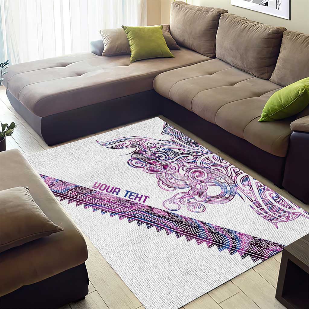 Mawhero Paua shell Kowhaiwhai Taniko Personalised Area Rug Taniwha Maori Tribal Style