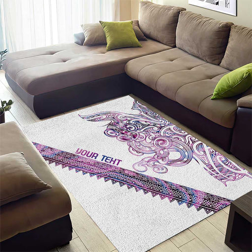 Mawhero Paua shell Kowhaiwhai Taniko Personalised Area Rug Taniwha Maori Tribal Style