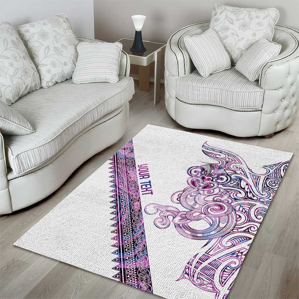 Mawhero Paua shell Kowhaiwhai Taniko Personalised Area Rug Taniwha Maori Tribal Style