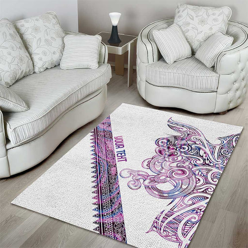 Mawhero Paua shell Kowhaiwhai Taniko Personalised Area Rug Taniwha Maori Tribal Style