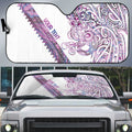 Mawhero Paua shell Kowhaiwhai Taniko Personalised Auto Sun Shade Taniwha Maori Tribal Style