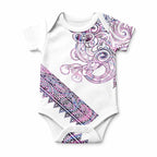 Mawhero Paua shell Kowhaiwhai Taniko Personalised Baby Onesie Taniwha Maori Tribal Style