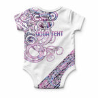 Mawhero Paua shell Kowhaiwhai Taniko Personalised Baby Onesie Taniwha Maori Tribal Style