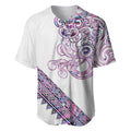 Mawhero Paua shell Kowhaiwhai Taniko Personalised Baseball Jersey Taniwha Maori Tribal Style