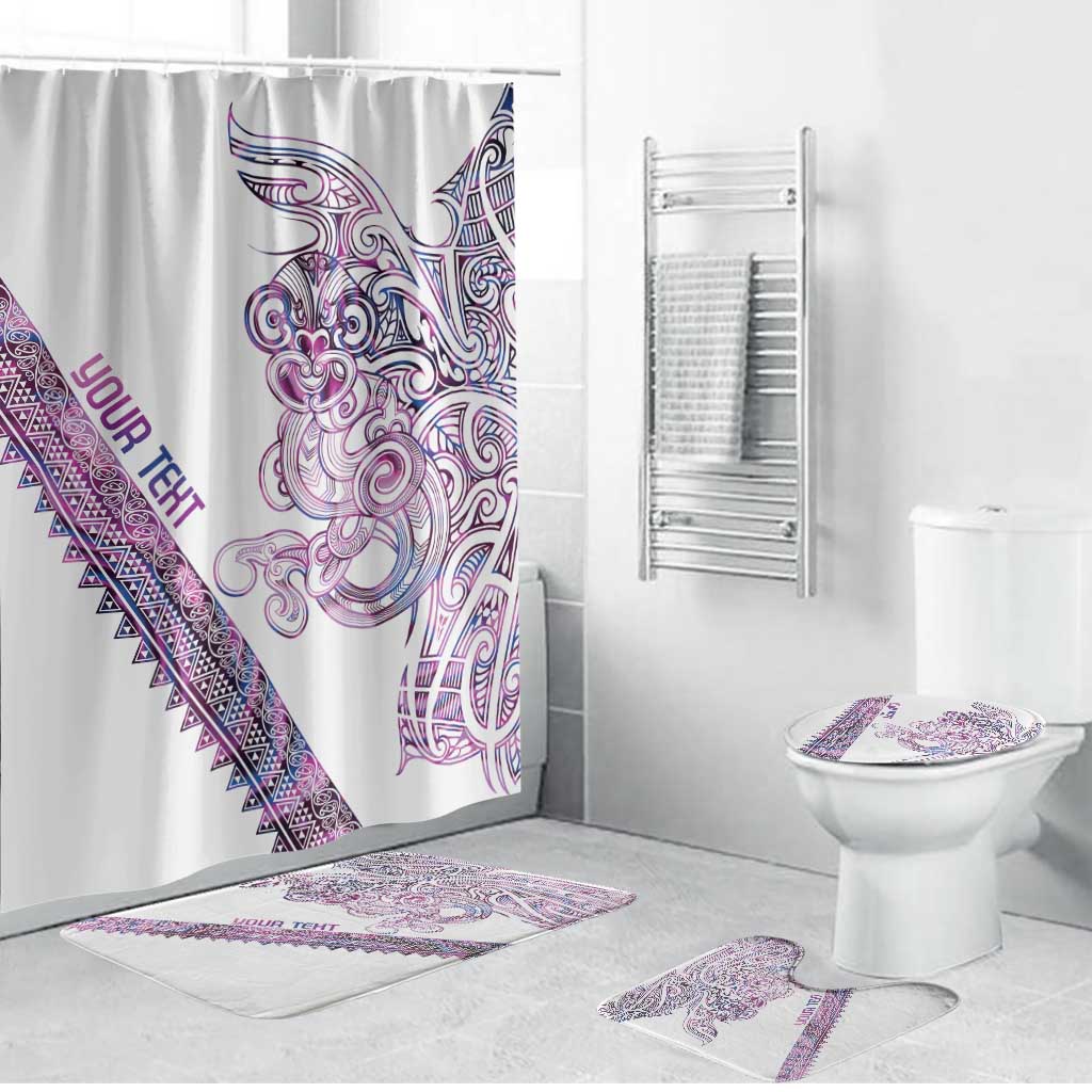 Mawhero Paua shell Kowhaiwhai Taniko Personalised Bathroom Set Taniwha Maori Tribal Style