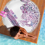 Mawhero Paua shell Kowhaiwhai Taniko Personalised Beach Blanket Taniwha Maori Tribal Style