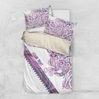 Mawhero Paua shell Kowhaiwhai Taniko Personalised Bedding Set Taniwha Maori Tribal Style