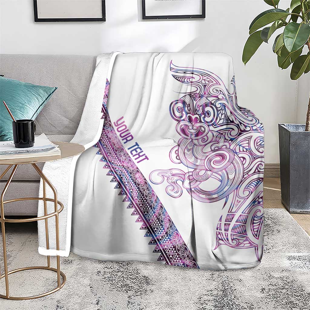 Mawhero Paua shell Kowhaiwhai Taniko Personalised Blanket Taniwha Maori Tribal Style