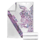 Mawhero Paua shell Kowhaiwhai Taniko Personalised Blanket Taniwha Maori Tribal Style