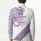 Mawhero Paua shell Kowhaiwhai Taniko Personalised Blazer Taniwha Maori Tribal Style