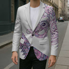 Mawhero Paua shell Kowhaiwhai Taniko Personalised Blazer Taniwha Maori Tribal Style