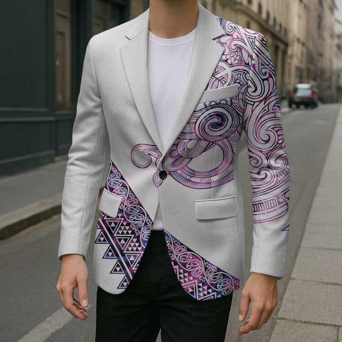 Mawhero Paua shell Kowhaiwhai Taniko Personalised Blazer Taniwha Maori Tribal Style