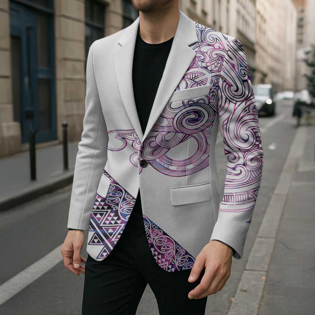 Mawhero Paua shell Kowhaiwhai Taniko Personalised Blazer Taniwha Maori Tribal Style