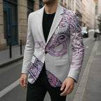 Mawhero Paua shell Kowhaiwhai Taniko Personalised Blazer Taniwha Maori Tribal Style