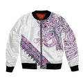 Mawhero Paua shell Kowhaiwhai Taniko Personalised Bomber Jacket Taniwha Maori Tribal Style